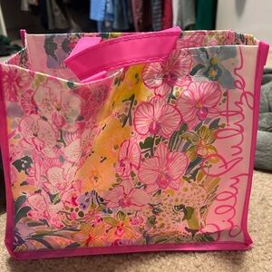 Lilly Pulitzer Vibrant Pink and Yellow Floral Tote